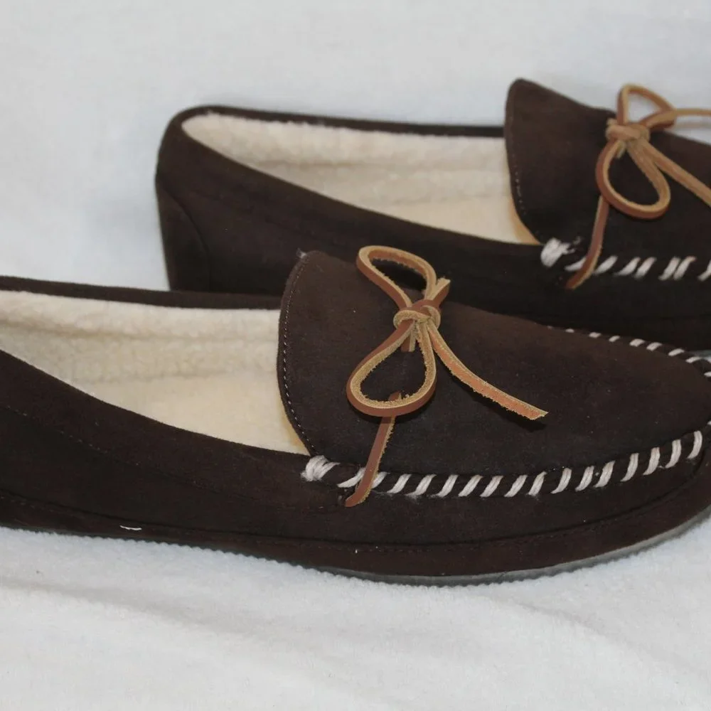 POLO RALPH LAUREN MEN'S‎ MICROSUEDE SLIPPERS BROWN